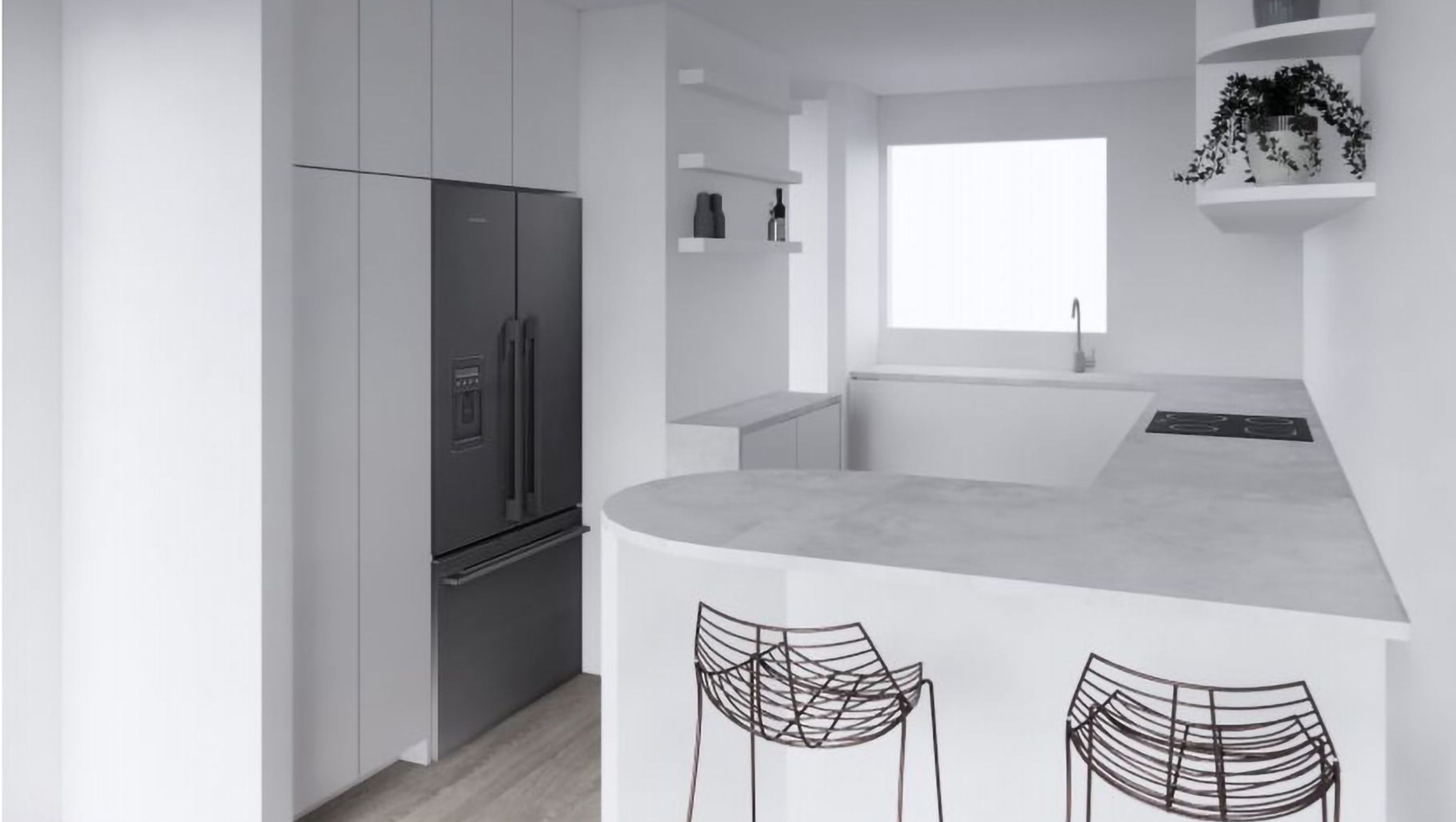 Long White Kitchen