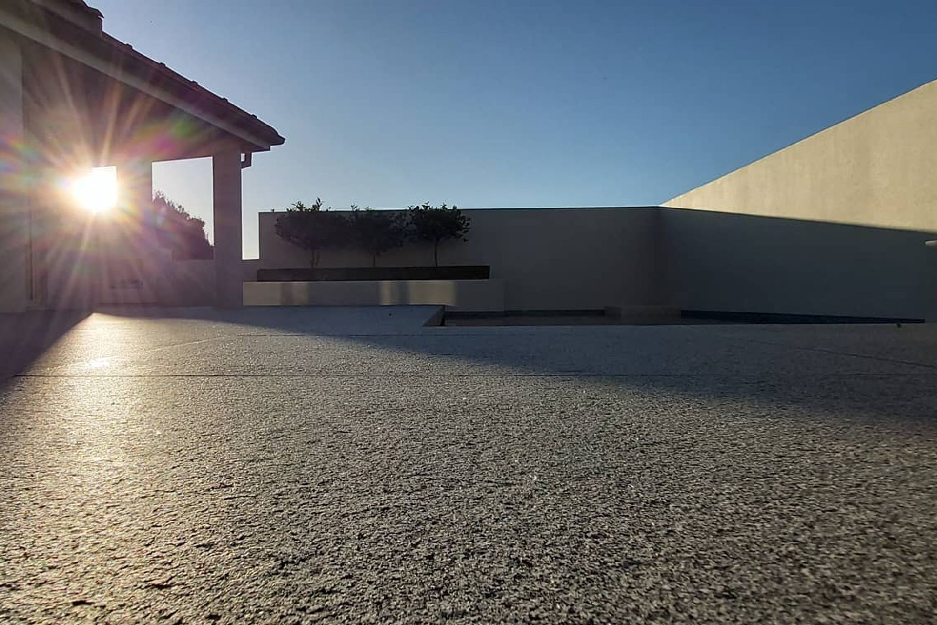 Basalt stone pool surround