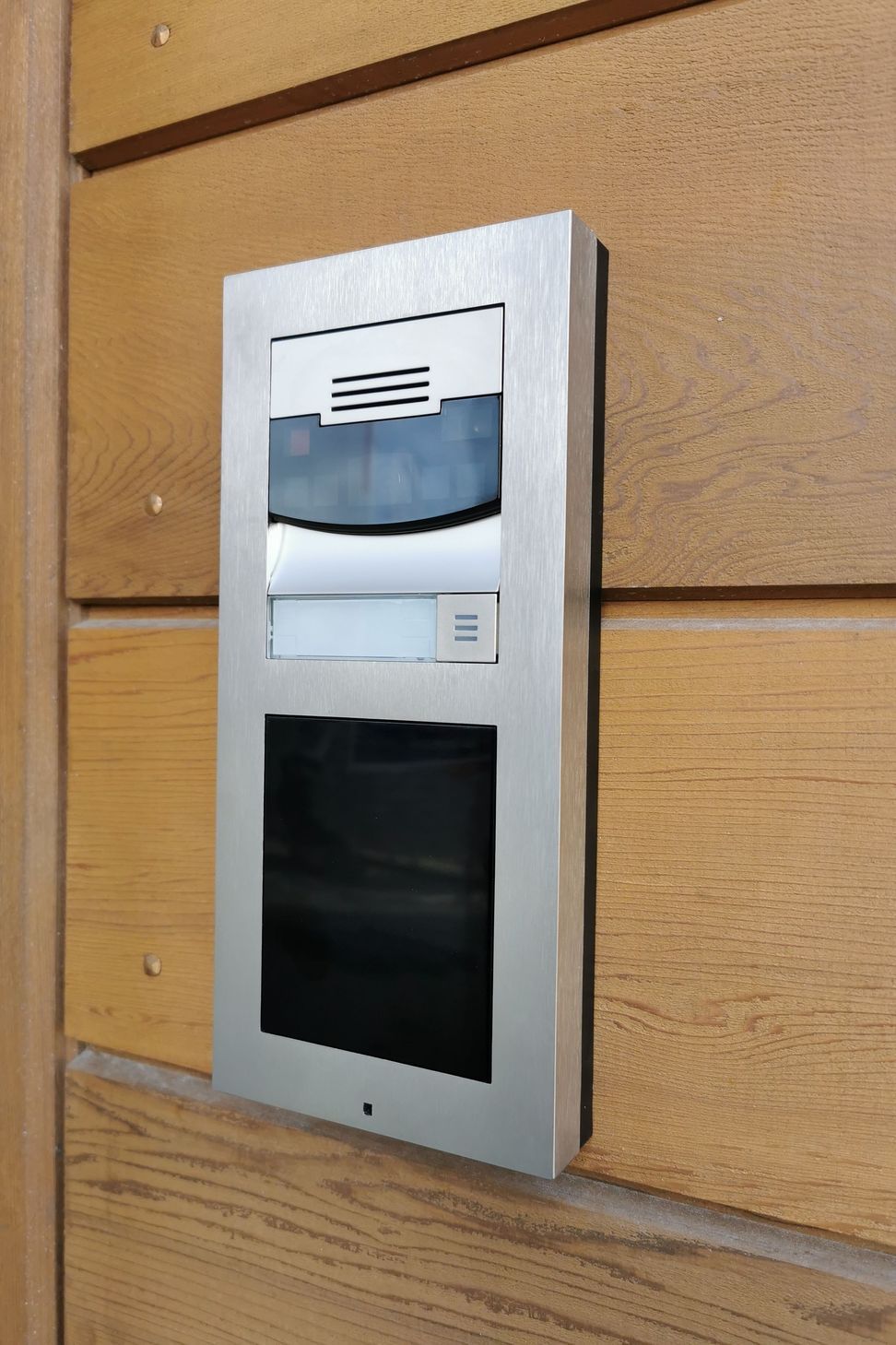 Additional layer of security with Intercom system capable of being synchronized with a mobile phone.