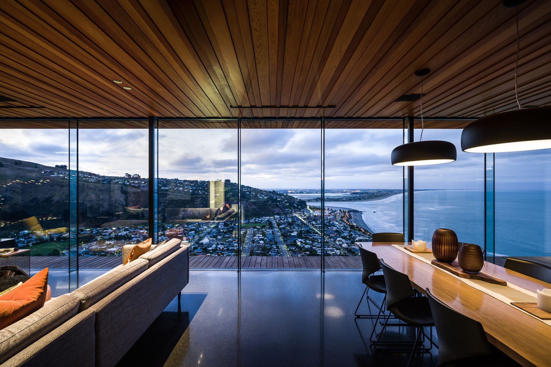 In the evening, the view across the city below is just as stunning.
