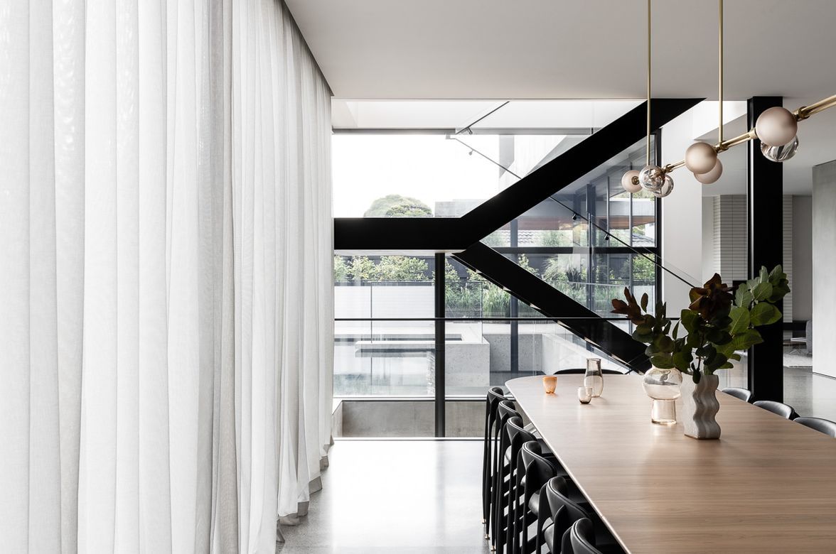 Sussex Residence - Sheer Curtains & Recessed Motorised Blinds - Brighton