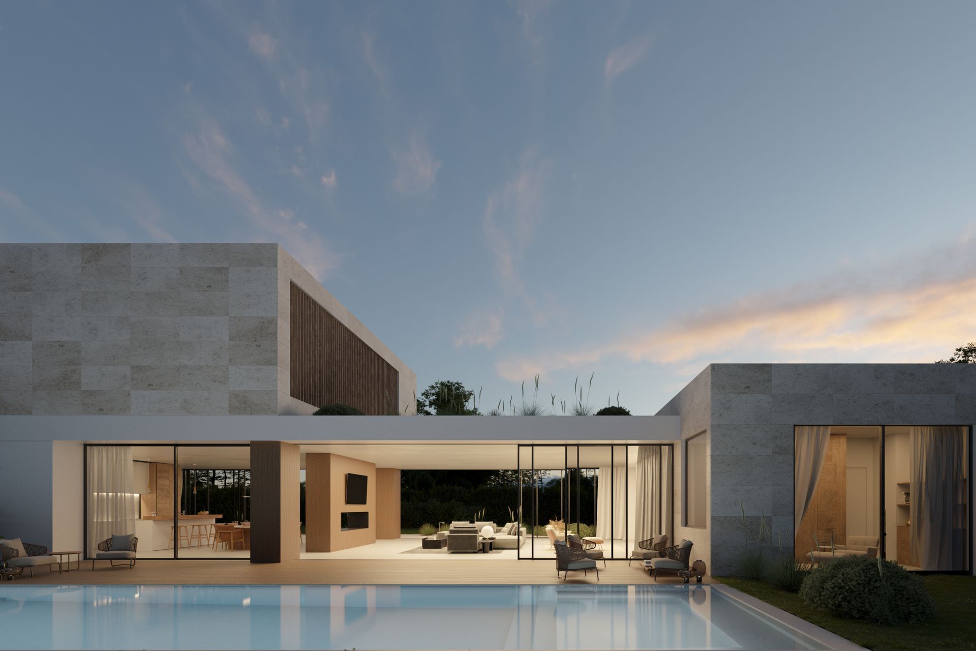 The ground floor, which houses most of the home’s public spaces, offers ample access to the yard. The second level, where most of the bedrooms are situated, is walled off to neighbors, but features courtyards that create private outdoor moments.