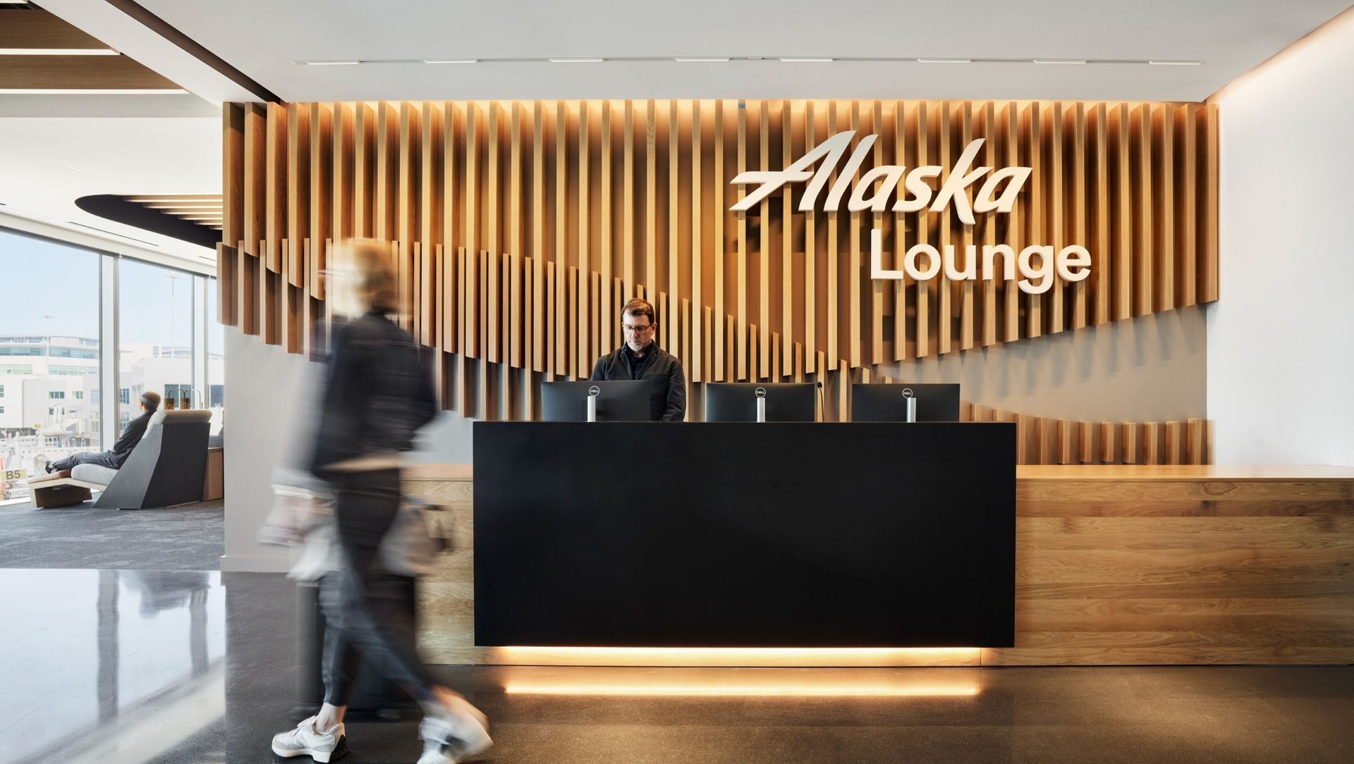 Alaska Airlines Lounge at SFO banner