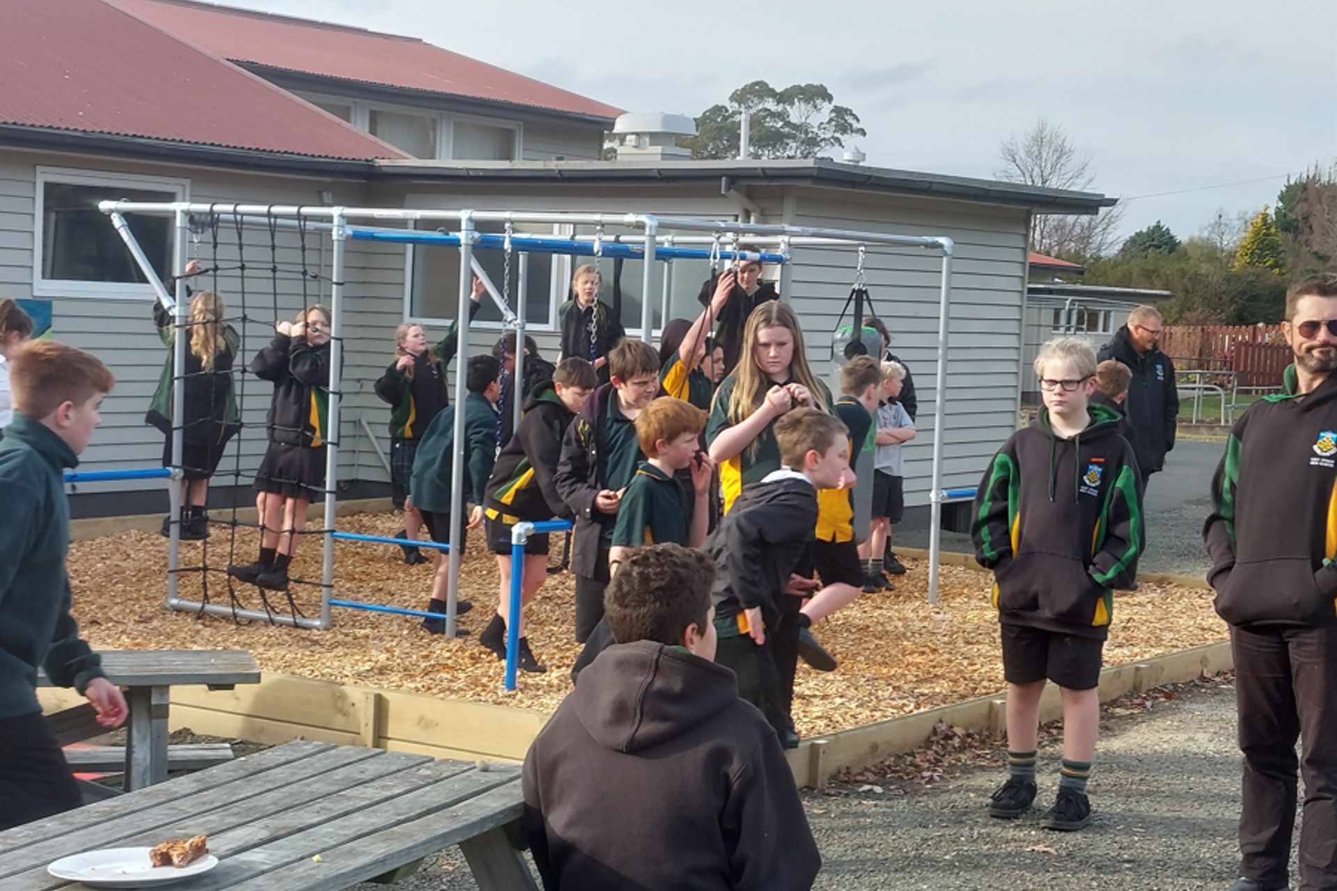 The Official Opening July 7th, 2022 - Some of the children from years 7 &amp; 8 enjoying the end result.