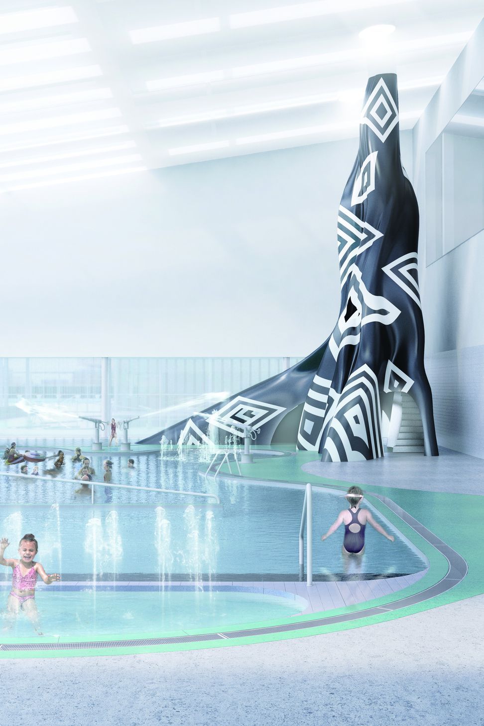 Weejal Njalan by Brook Andrew transforms the familiar notion of a waterslide.
