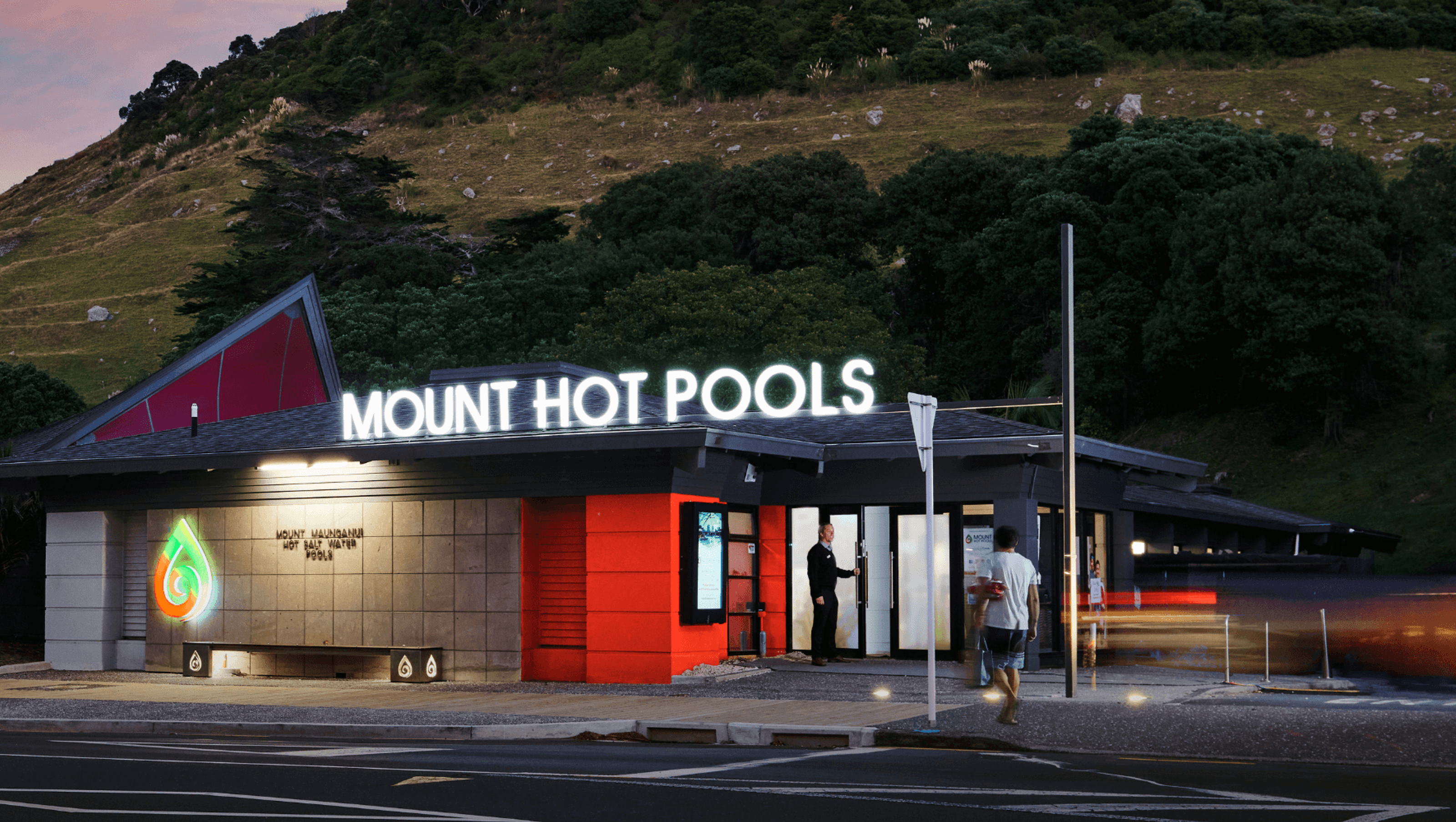 Mount Hot Pools LED Sign