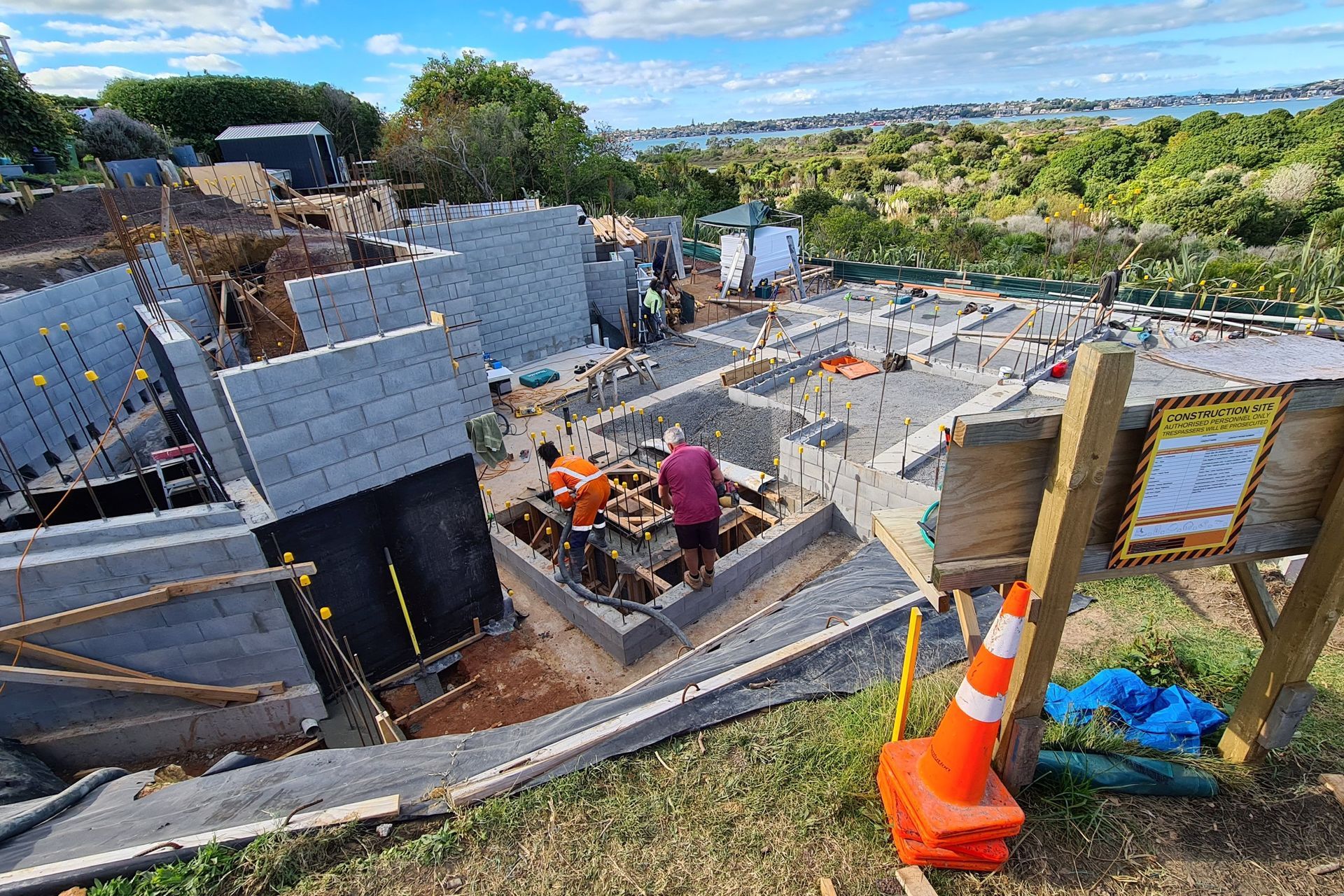Footings and 1st floor blocks