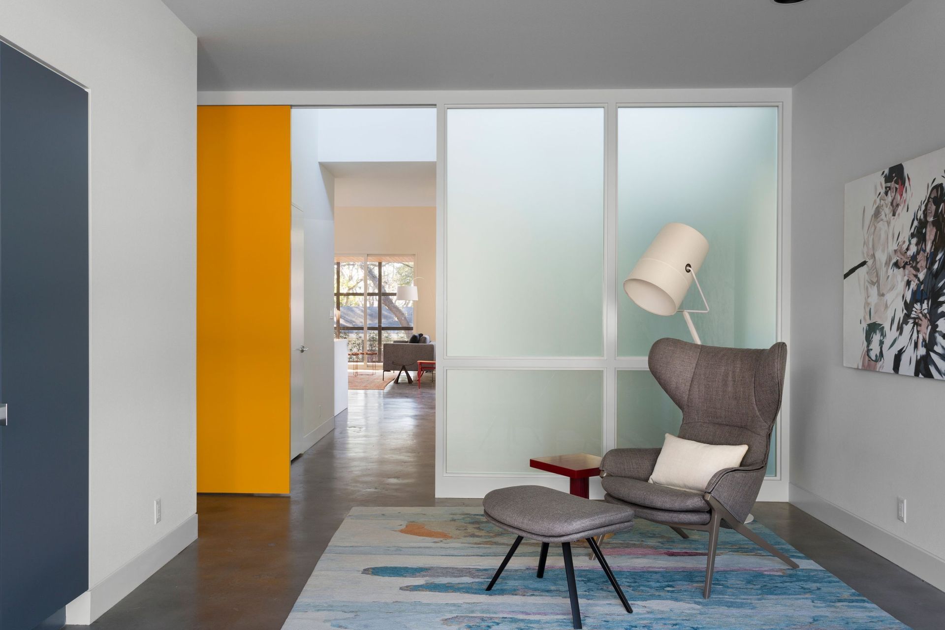 10RiverRoadCuppettKilpatrickArchitectureandInteriorDesignaustin-tx-playroom-yellow-door-frosted-glass-modern-chair.jpg