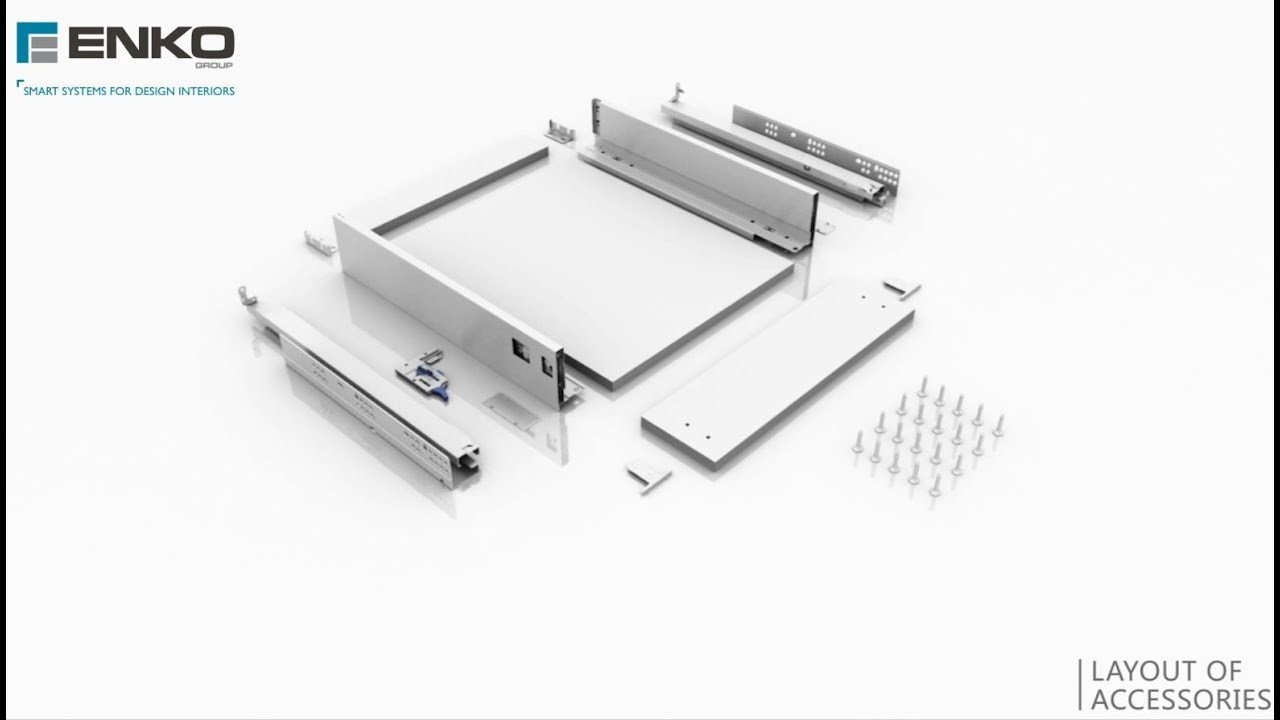 Enko SLIMBOX - Soft Close Drawer System Anthracite Screw On gallery detail image