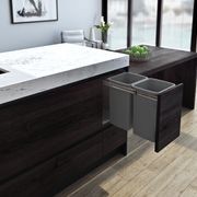 Compact Bin Storage - 2 x 20 Litre Buckets - Cinder - Door Pull gallery detail image