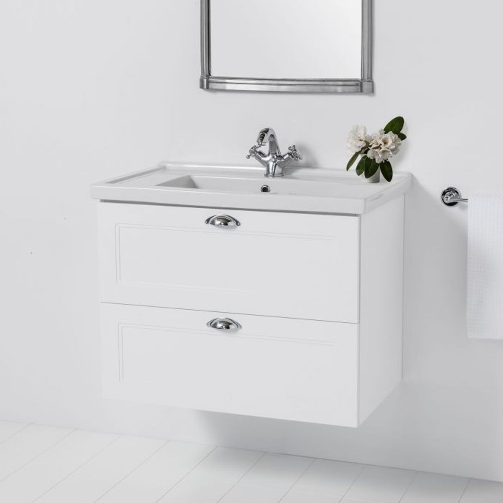 English Classic Wall-Hung Vanity, 2 Drawers gallery detail image