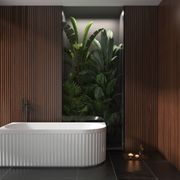 Left Corner Fluted Bathtub 1500mm gallery detail image