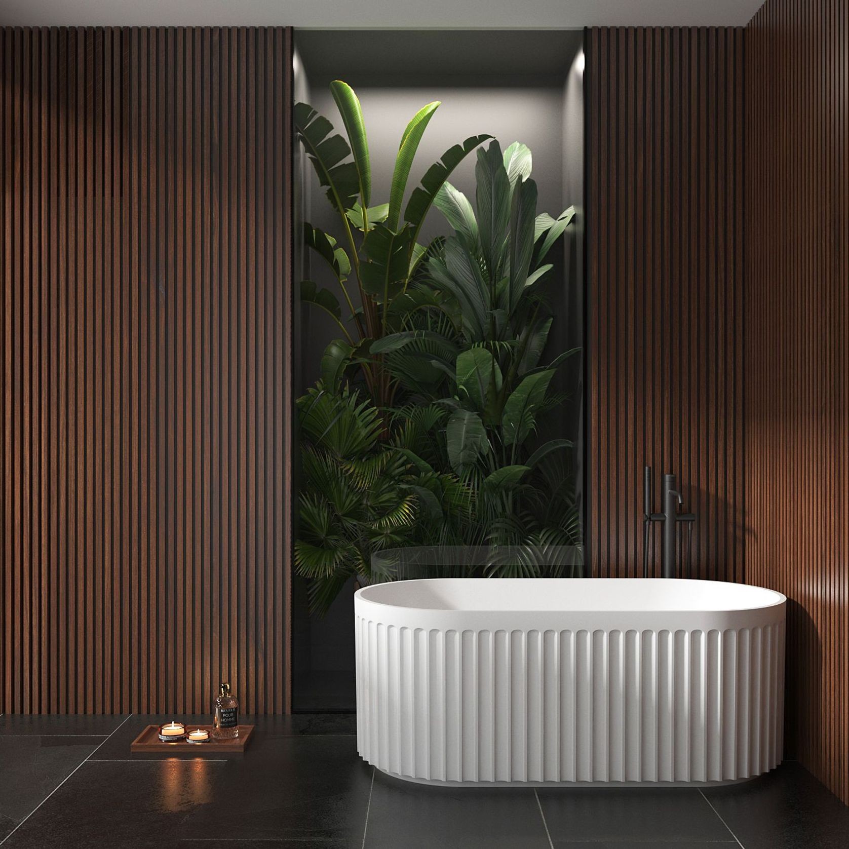 Freestanding Fluted Bathtub 1500mm gallery detail image