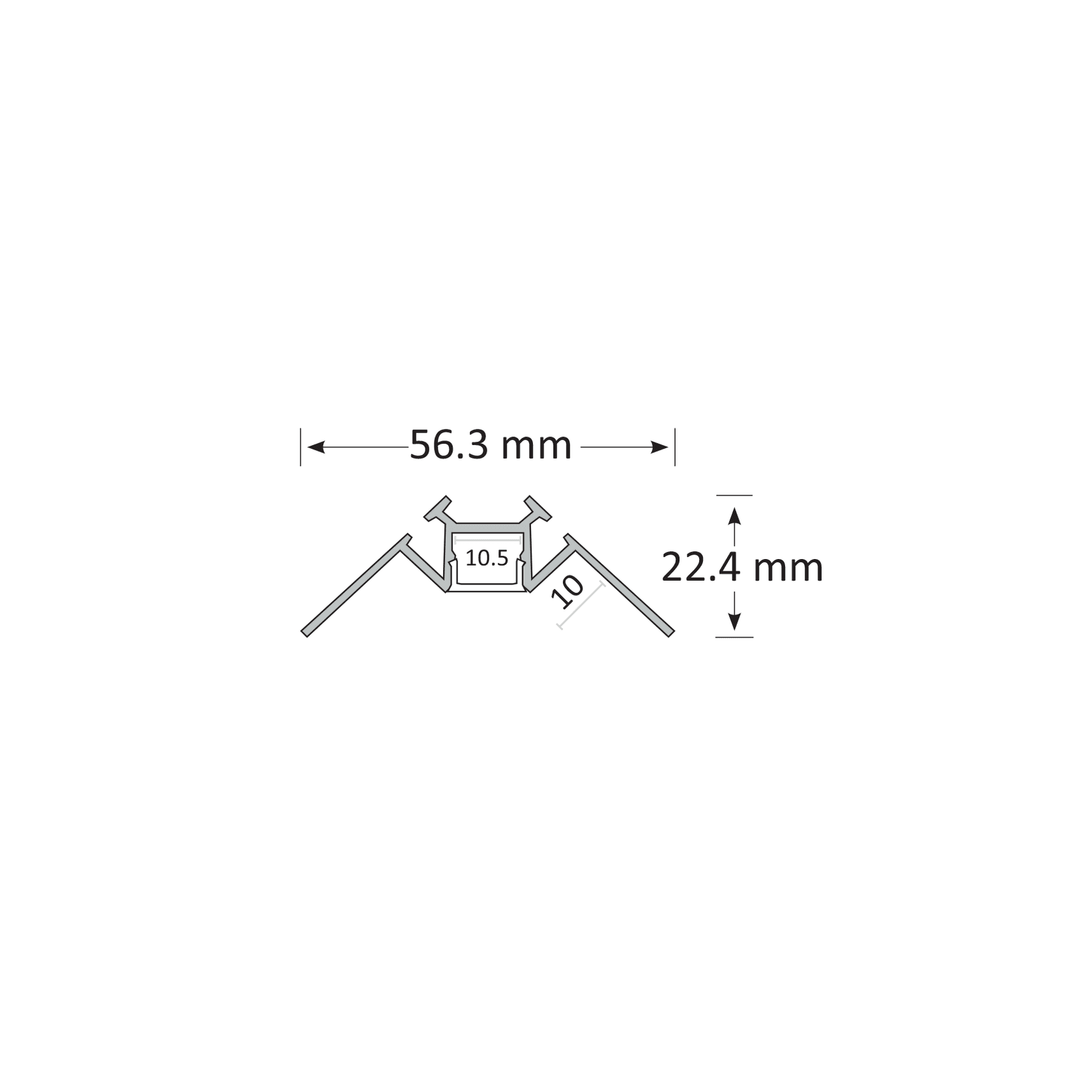 TL001 Trimless Inner Corner Extrusion gallery detail image