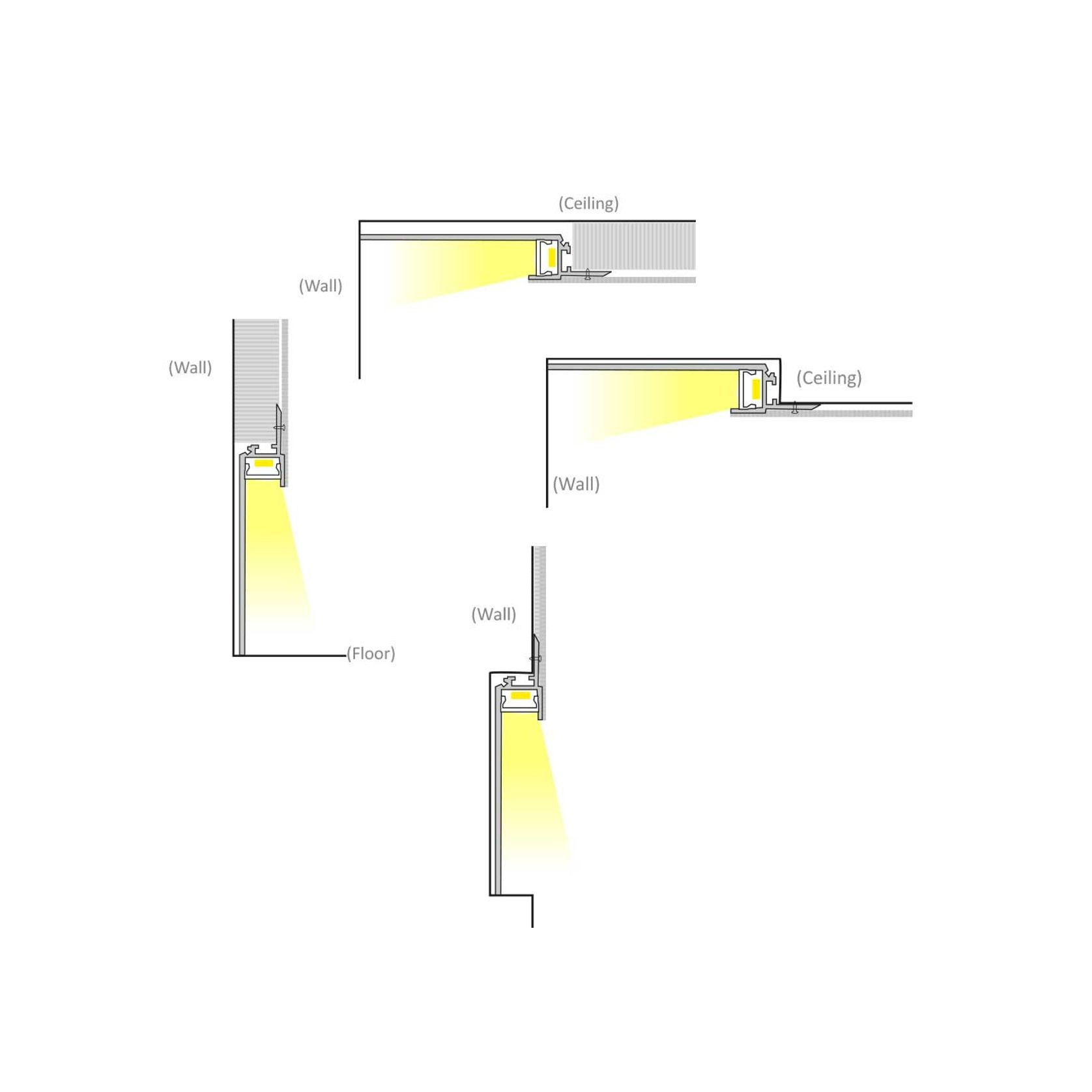TL013 Plaster In LED Strip Profile for Cove Lighting gallery detail image