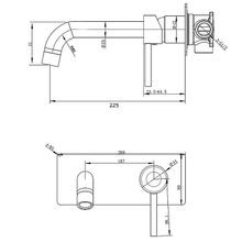 Lucid Pin Spout Mixer Trim Kit Brushed Copper Square gallery detail image