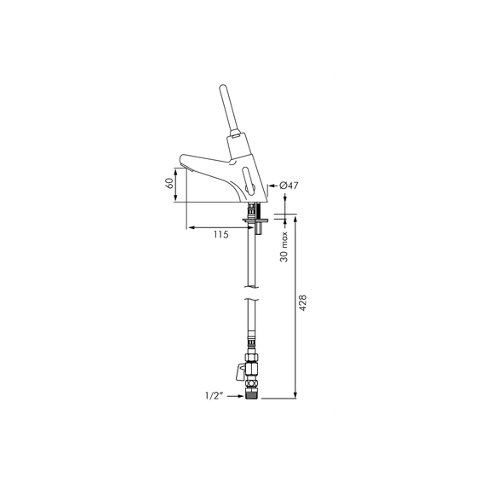 Delabie Tempomix 2 Time Flow Basin Mixer Lever Operated gallery detail image