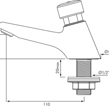 DELABIE Tempostop time flow basin tap - Lead free* gallery detail image