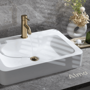 Mira Brushed Brass Gold Short Basin Mixer gallery detail image