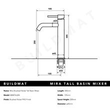Mira Brushed Nickel Tall Basin Mixer gallery detail image