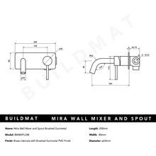 Mira Brushed Gunmetal Wall Mixer and Spout gallery detail image