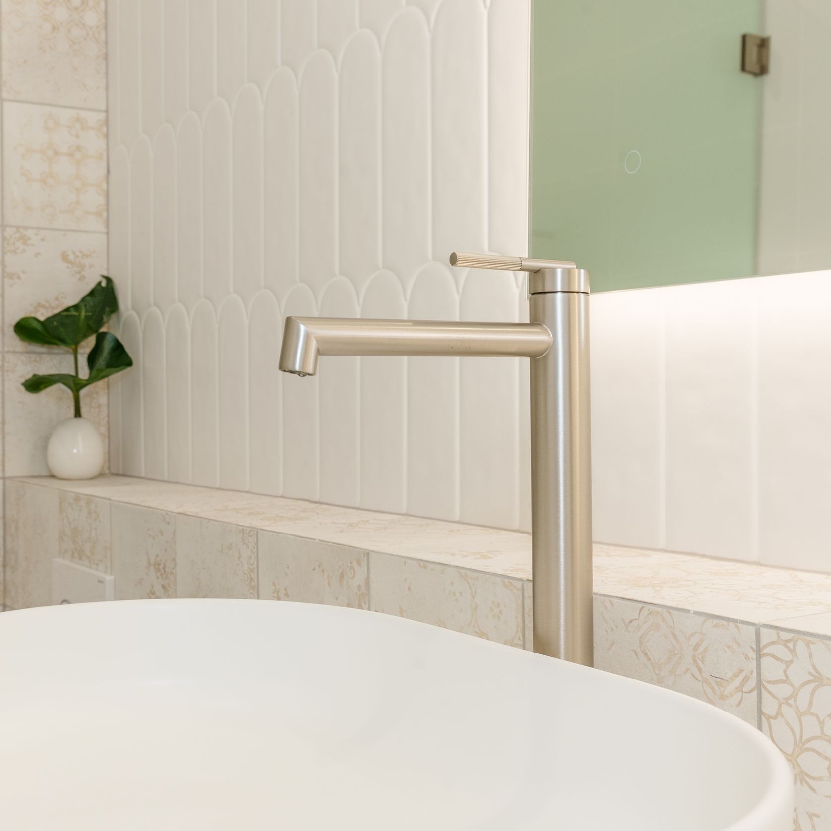 Caddence Tall Basin Mixer Brushed Nickel gallery detail image