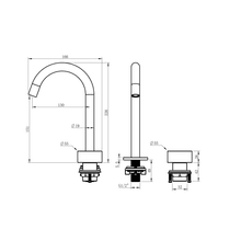 Lente 2 Tap Hole Progressive Deck Mounted Basin Mixer gallery detail image
