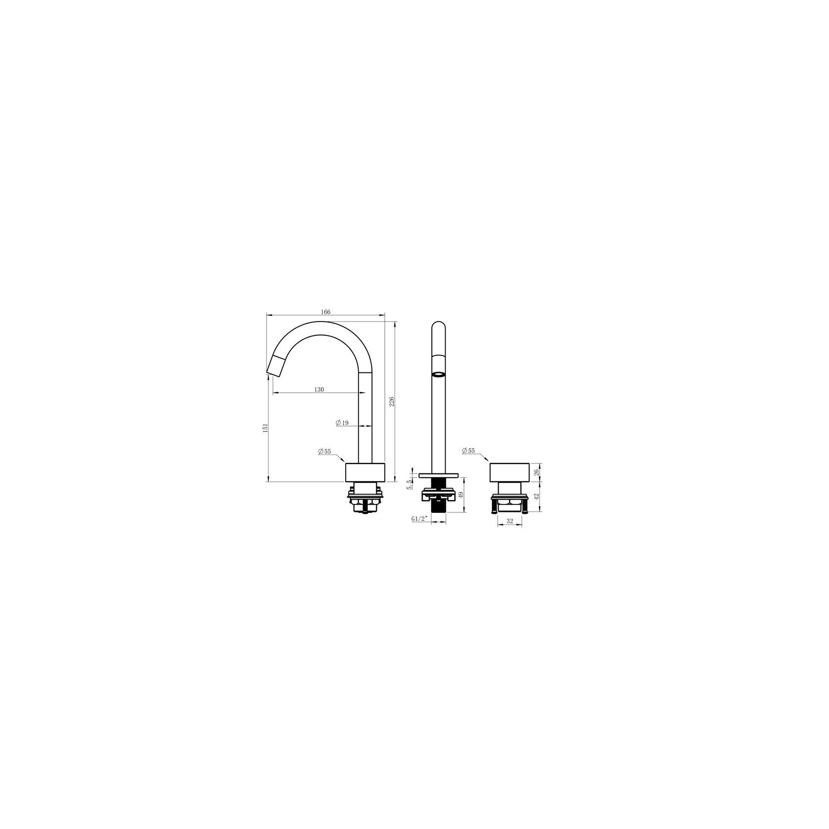 Lente 2 Tap Hole Progressive Deck Mounted Basin Mixer gallery detail image