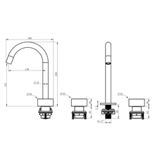 Lente 3 Tap Hole Deck Mounted Basin Mixer gallery detail image