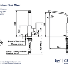 Arcas Sidelever Sink Mixer gallery detail image