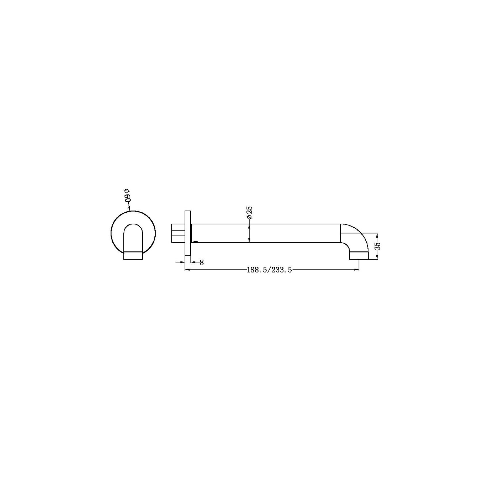 Zen SS316L Round Basin/Bath Spout 230mm | Brushed Gold gallery detail image