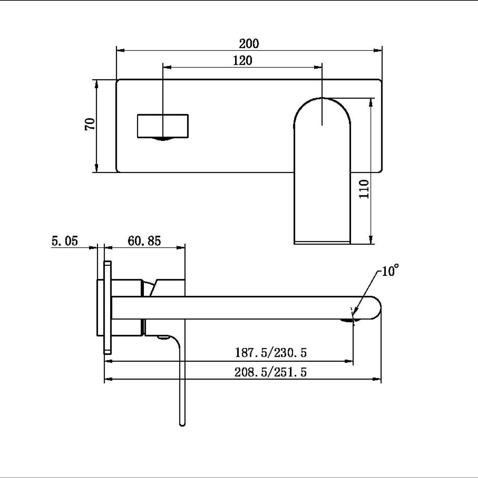 Bianca Basin/Bath Mixer 187mm Trim Kits | Gun Metal gallery detail image