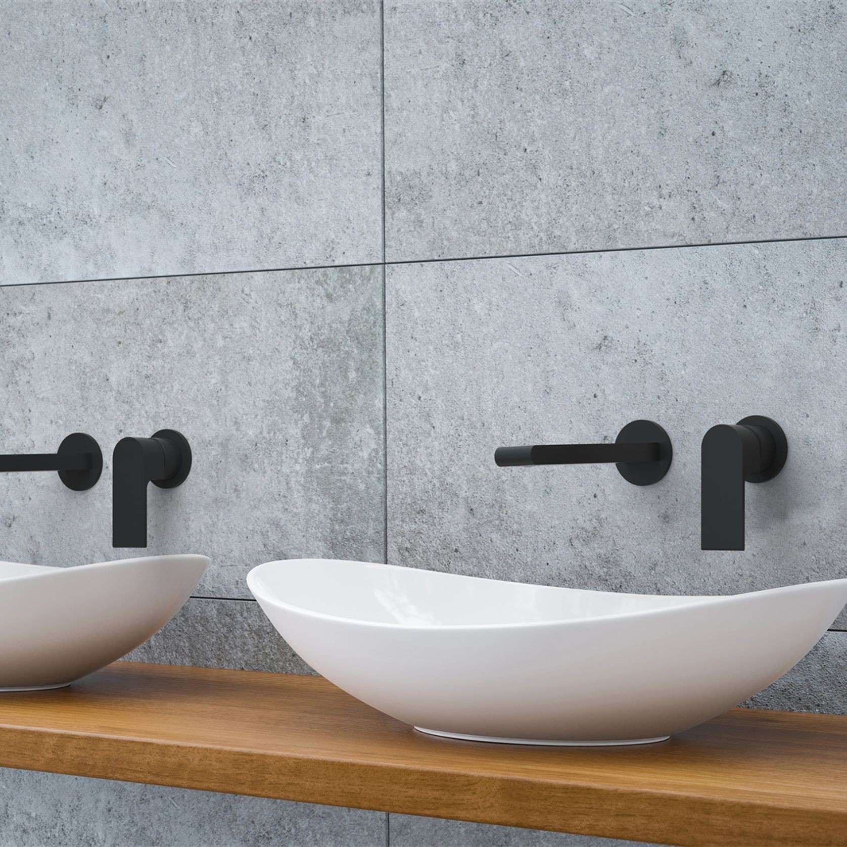 Bianca Basin/Bath Mixer Back Plate 230mm | Matte Black gallery detail image