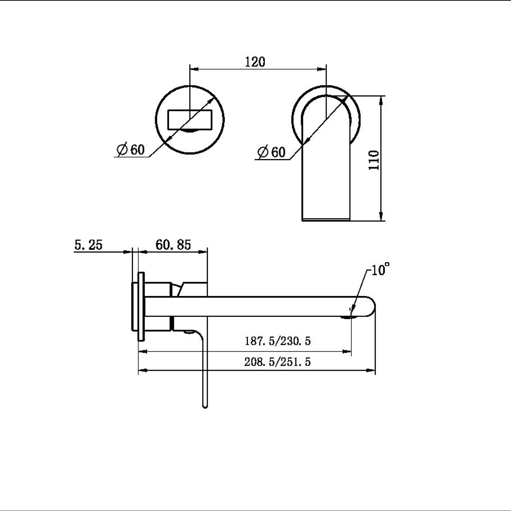 Bianca Mixer Back Plate 187mm Trim Kits | Brushed Gold gallery detail image