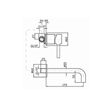 Pan Wall Mounted Basin Mixer 175MM gallery detail image