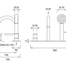 LUTEZIA PLUS Bathtub Rim Tap Set by CEA gallery detail image