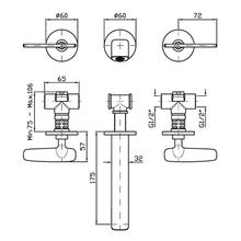 Veloce 3th Wall Mounted Basin Mixer 175mm gallery detail image