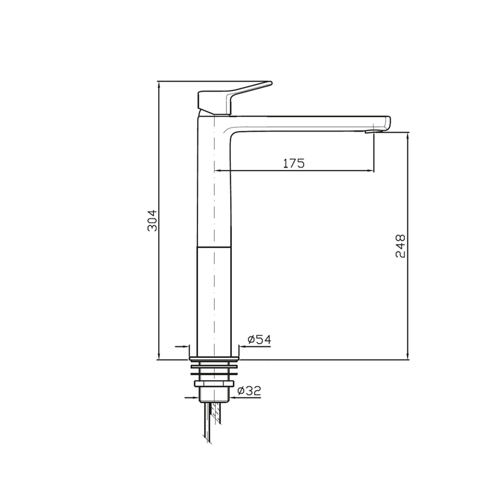 Brim Extended Height Basin Mixer gallery detail image