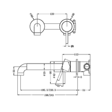 Zen SS316L Wall Basin/Bath Mixer Separate Back Plate 230mm Spout | Brushed Nickel gallery detail image
