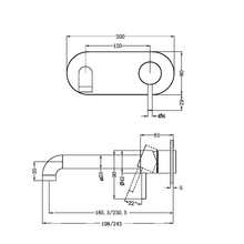 Zen SS316L Wall Basin/Bath Mixer 185mm Spout Trim Kits | Brushed Gold gallery detail image
