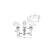 Veloce 3 tap hole Deck Mounted Basin Mixer gallery detail image