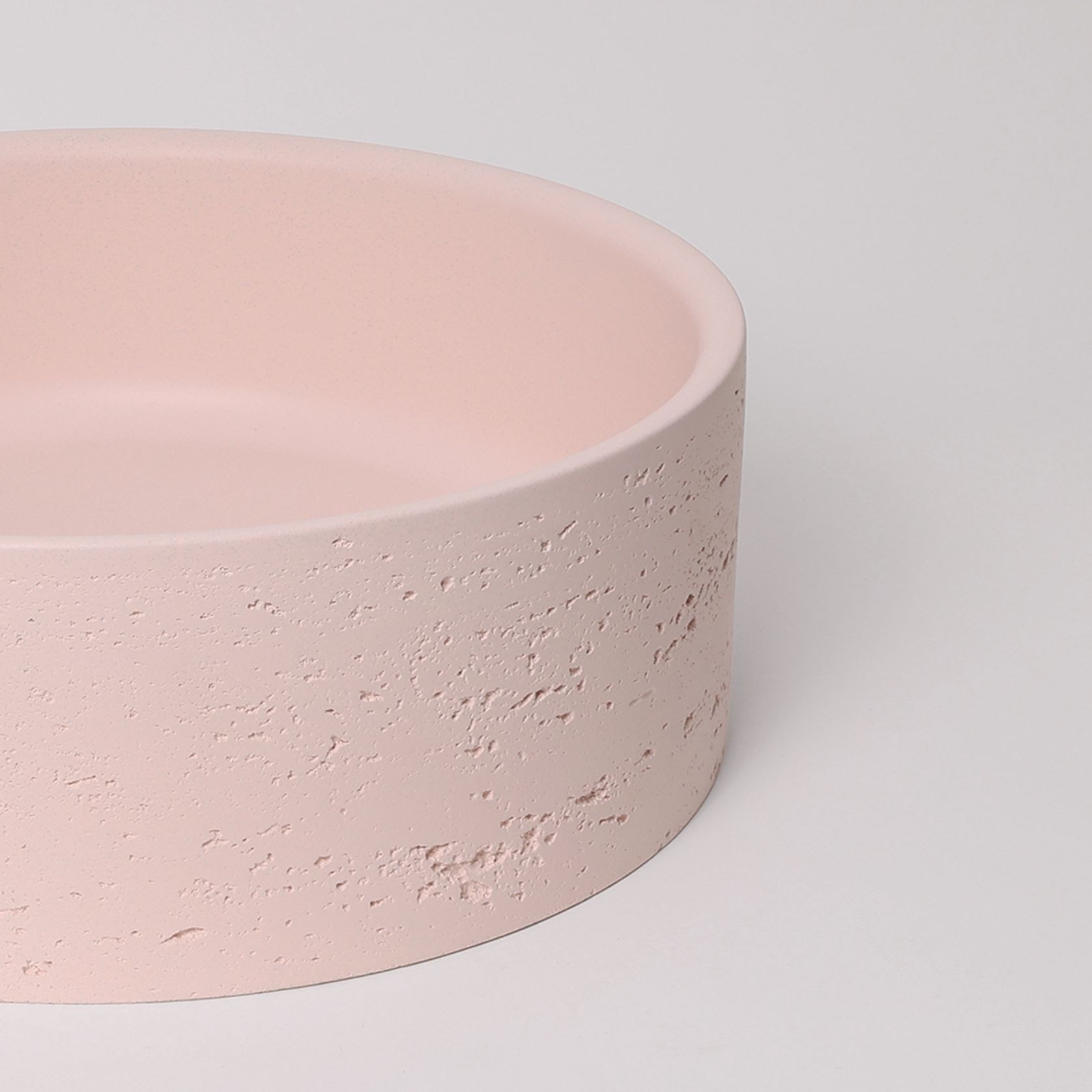 Alma Amos Circle Rustic Concrete Basin Champagne Pink gallery detail image
