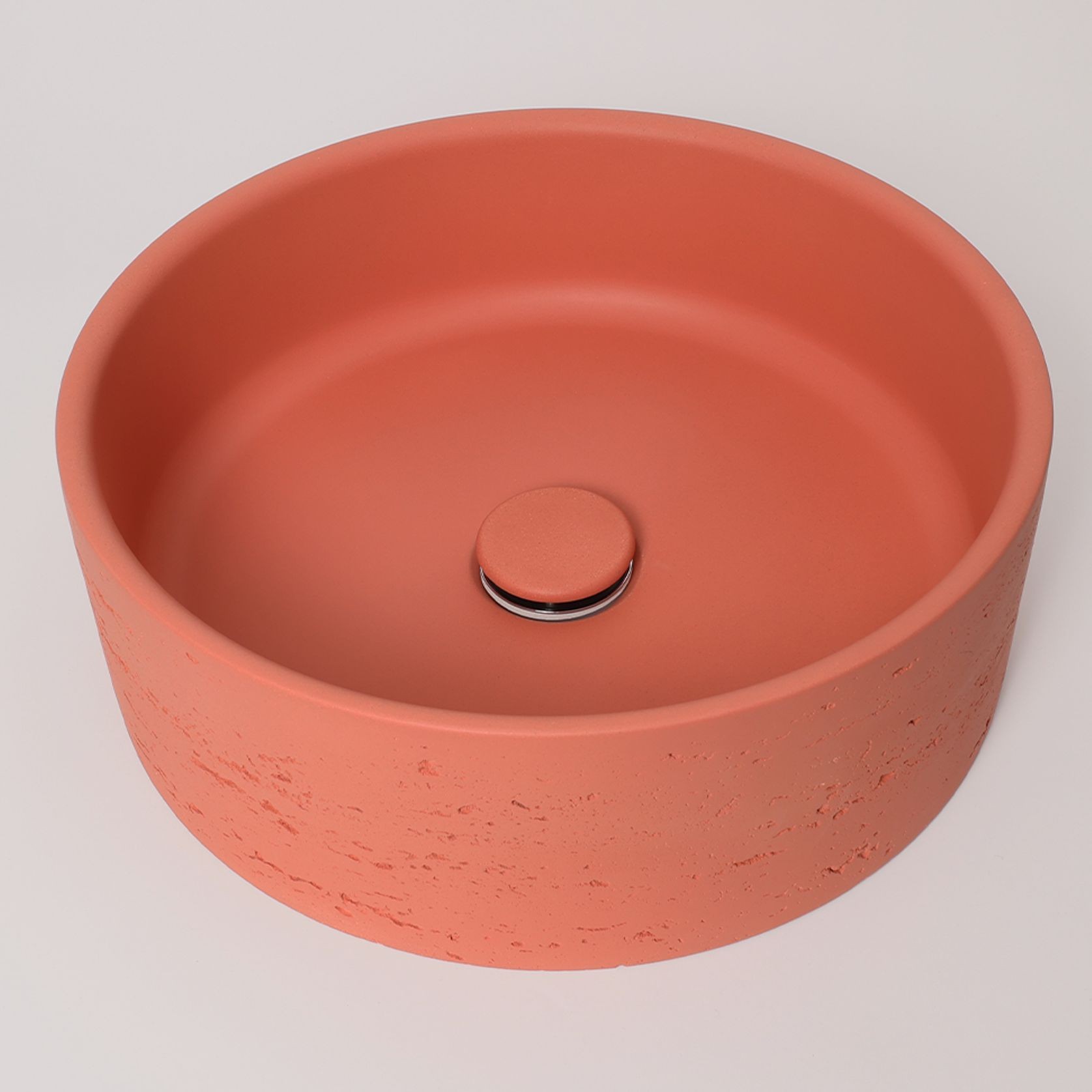 Alma Amos Circle Rustic Concrete Basin Terracotta gallery detail image