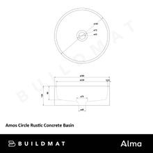 Alma Amos Circle Rustic Concrete Basin Terracotta gallery detail image