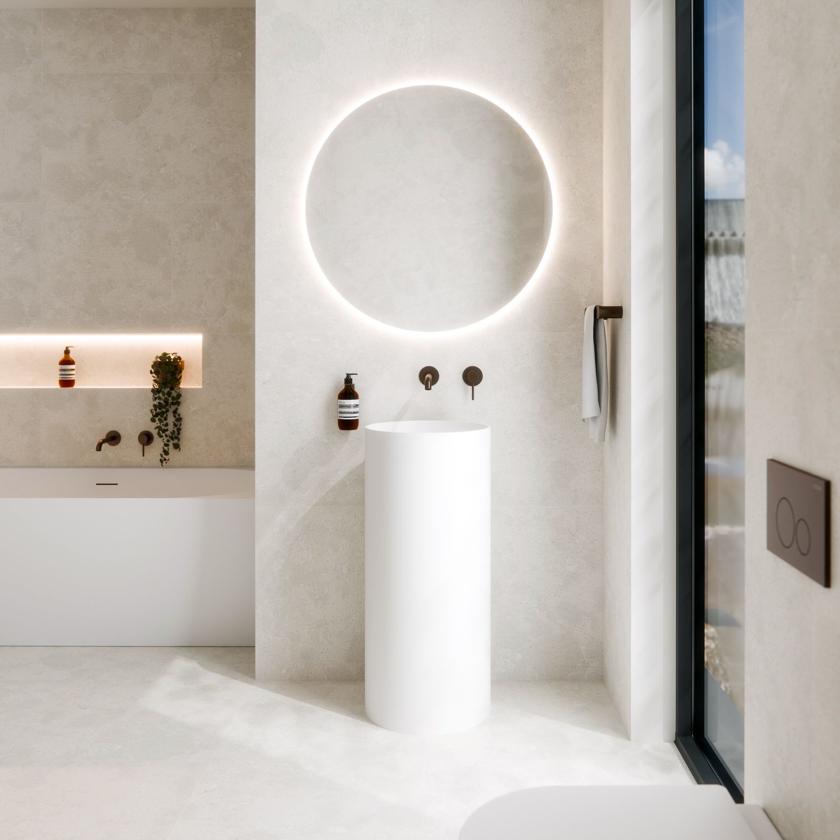 Code Halo Villastone Freestanding Round Basin gallery detail image