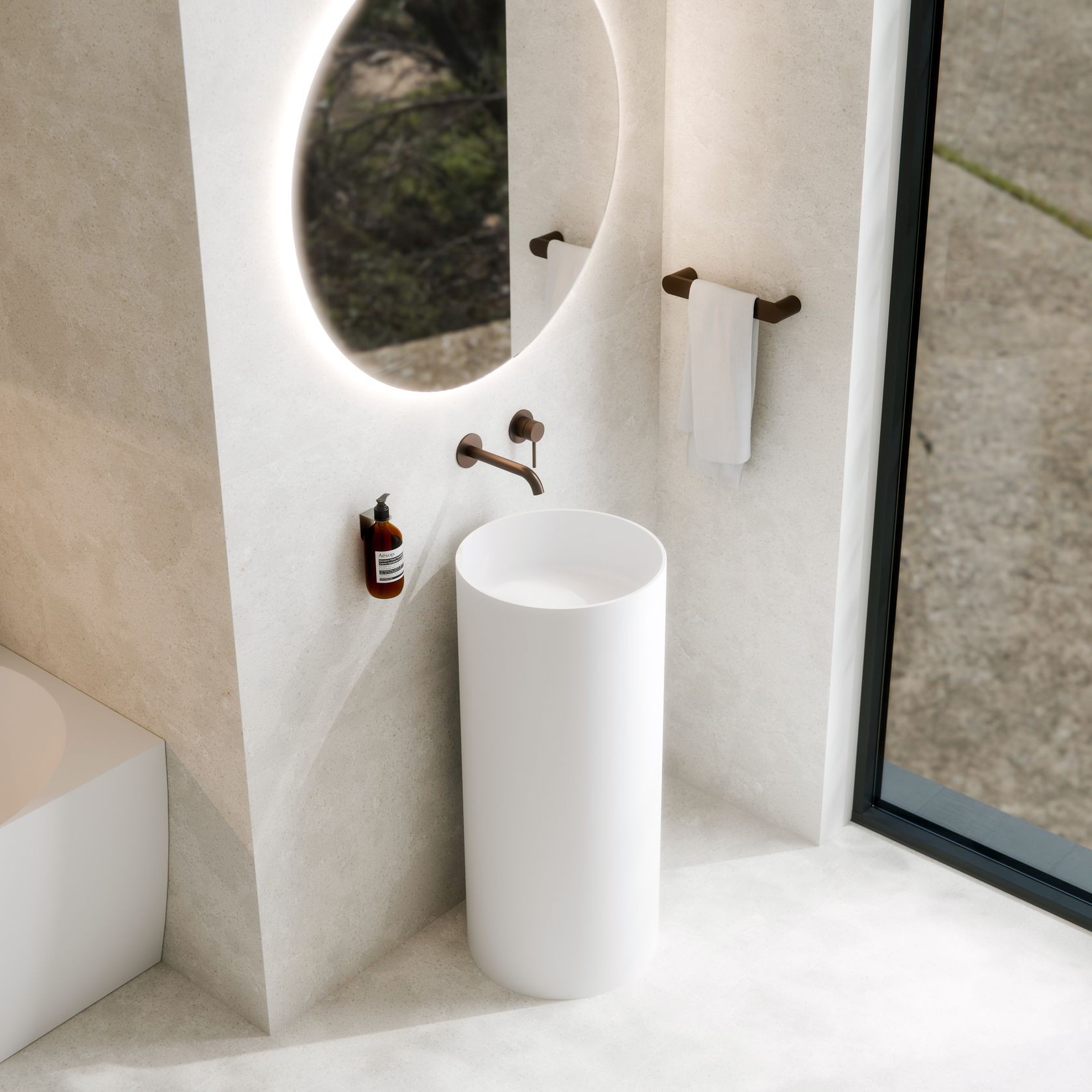 Code Halo Villastone Freestanding Round Basin gallery detail image