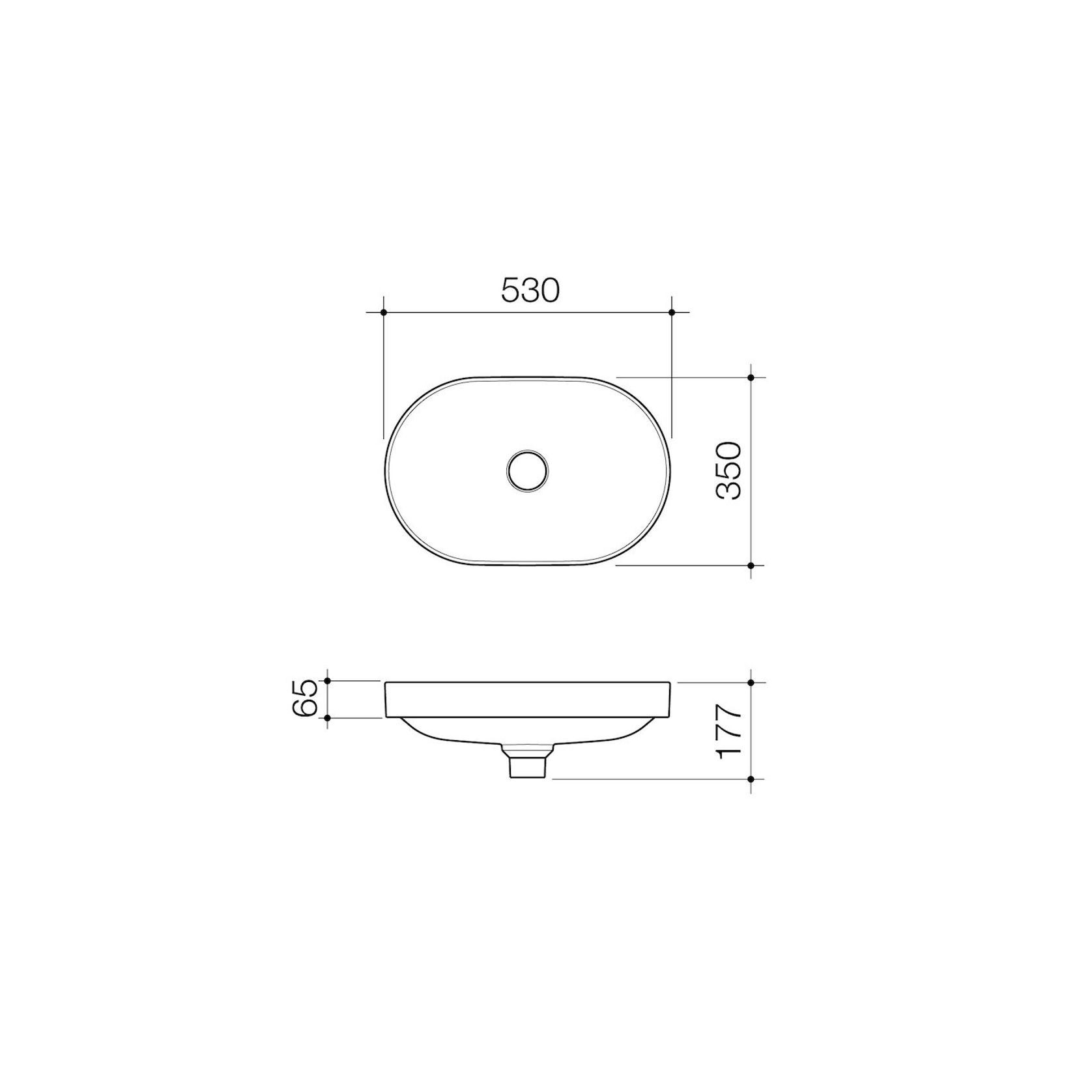 Liano II 530mm Pill Inset Basin - Matte Grey gallery detail image