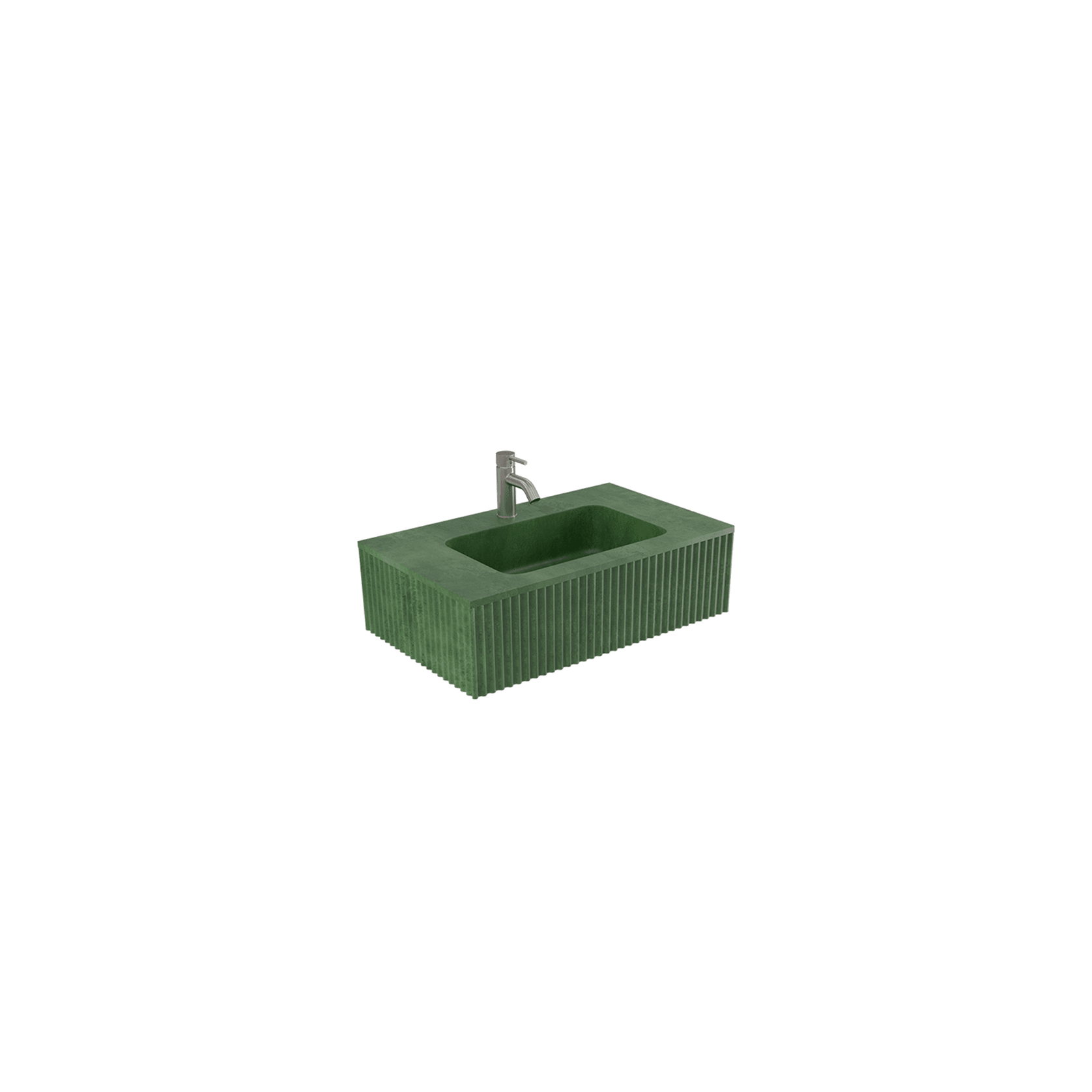 BARE Concrete Fluted Wall Basin 755mm gallery detail image