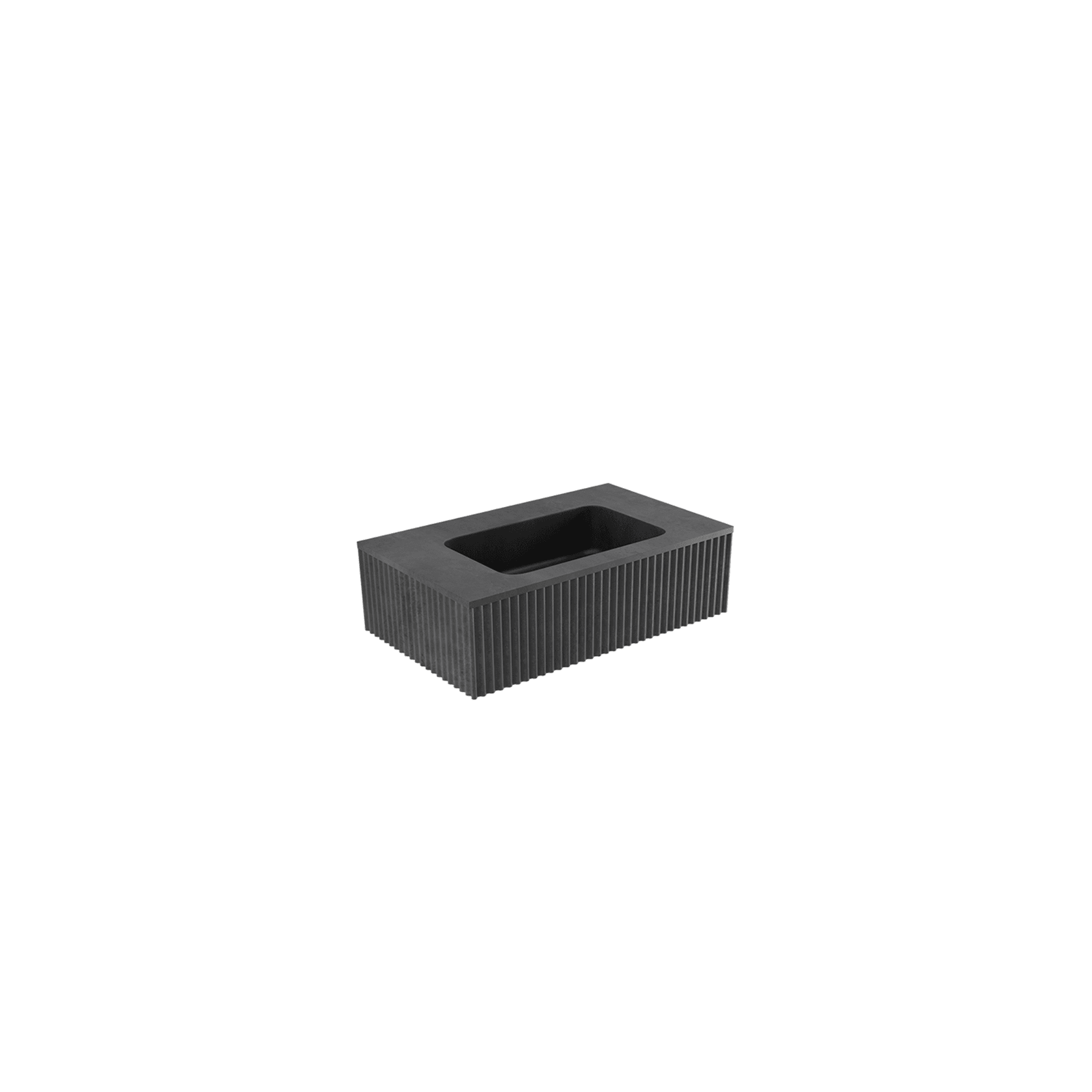 BARE Concrete Fluted Wall Basin 755mm gallery detail image