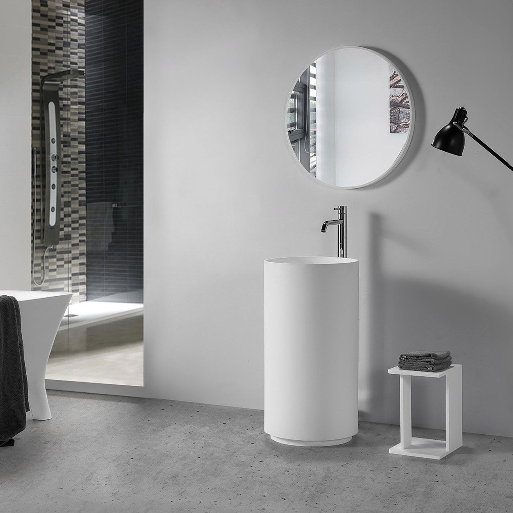 B1598 Hugi Freestanding Pedestal Basin 850MM gallery detail image